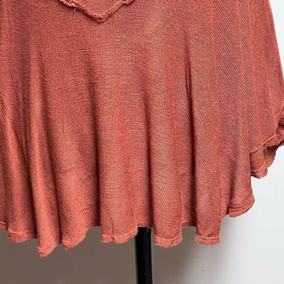 Free People Anthropologie Pumpkin Assymetrical Raw Edge Tunic Top Womens Sz S - Picture 4 of 8